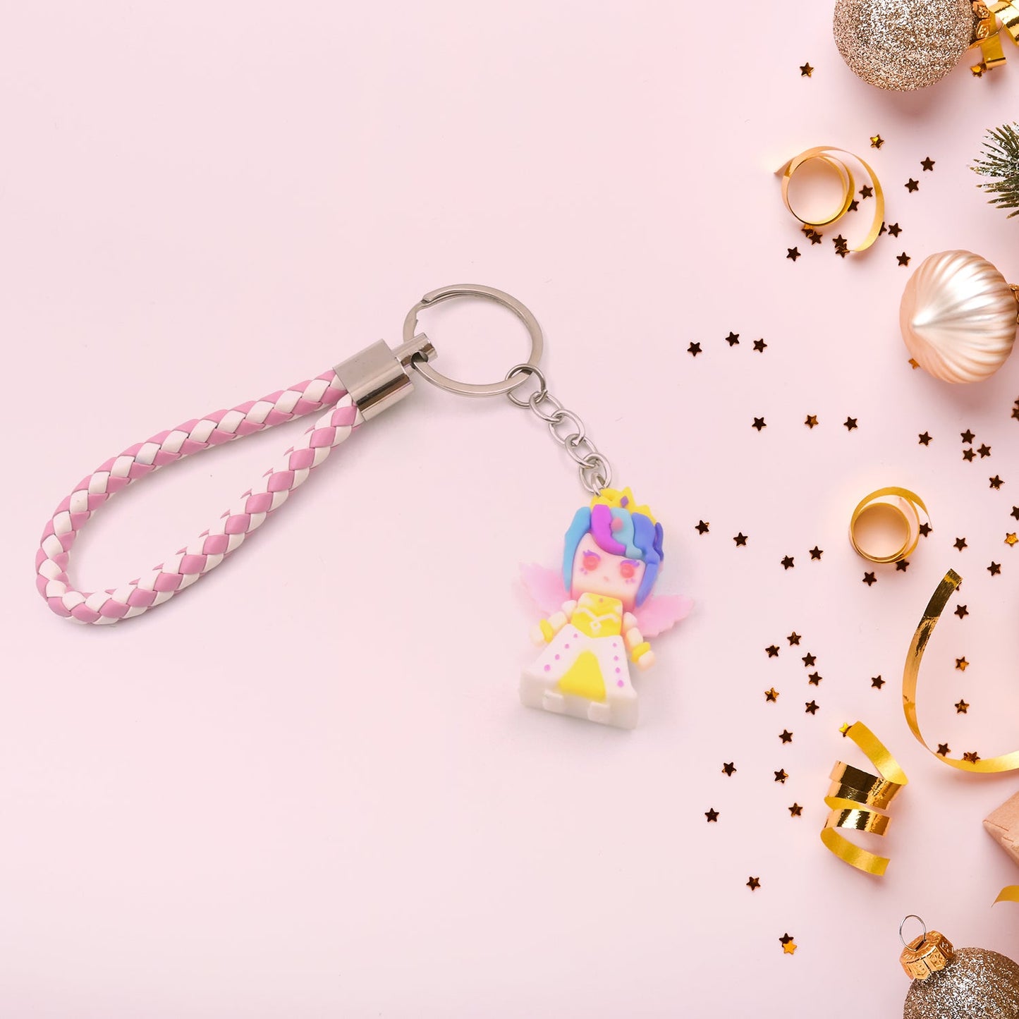 Cute Keychain With Card Gift - Keychain Accessories Key Chain Backpack Charms Car Keys Keychain for Kids Girls, Unicorn Toy and Charm Key- Chain for Bag / Door Key- Ring / car Key- Ring / Party Favor (Mix Color & Design 1 Pc )