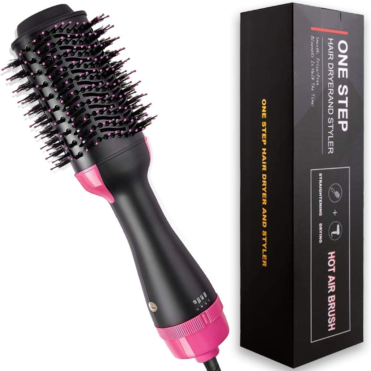 Hot Air Brush & Hair Dryer – 1000W Ionic Styler for Smooth, Voluminous, Frizz-Free Hair