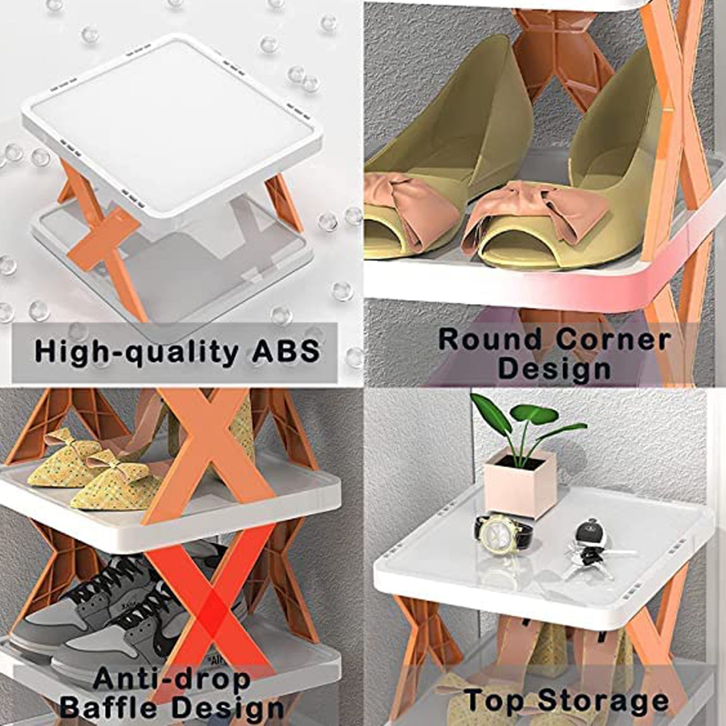 9054a 6 Layer Shoe Rack Design Lightweight Adjustable Plastic Foldable Shoe Cabinet Storage Portable Folding Space Saving Shoe Organizer Home And Office