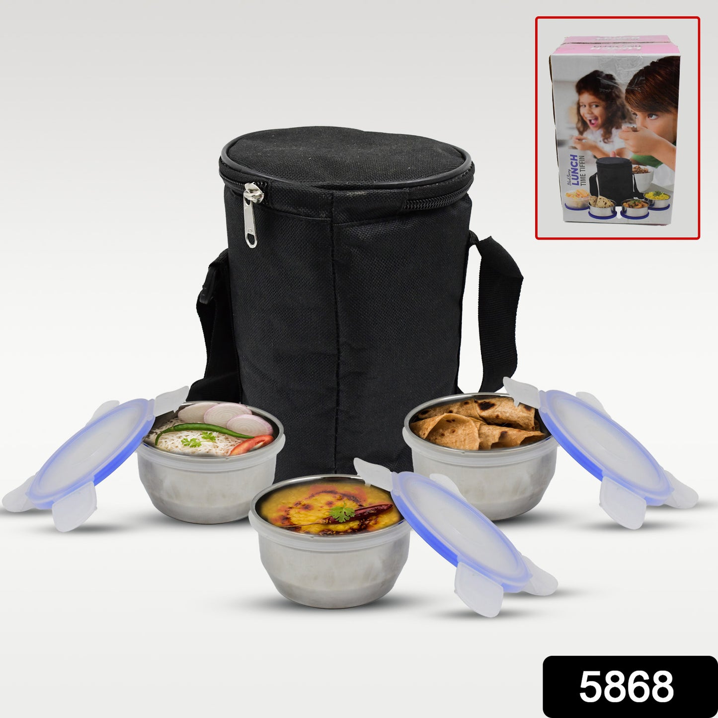 Airtight Leak Proof Stainless Steel Container Multi Compartment Lunch Box Carry To All Type Lunch In Lunch Box Premium Quality Lunch Box Ideal For Office School Kids Travelling Ideal (3 Different Lunch Box)