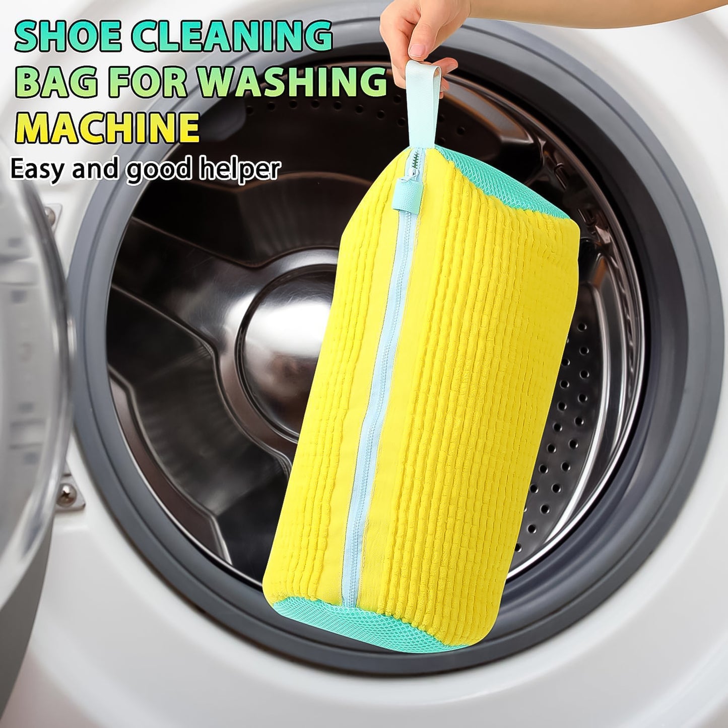 Reusable Shoe Cleaning Bag – Microfiber Chenille with Zipper for Machine & Hand Wash