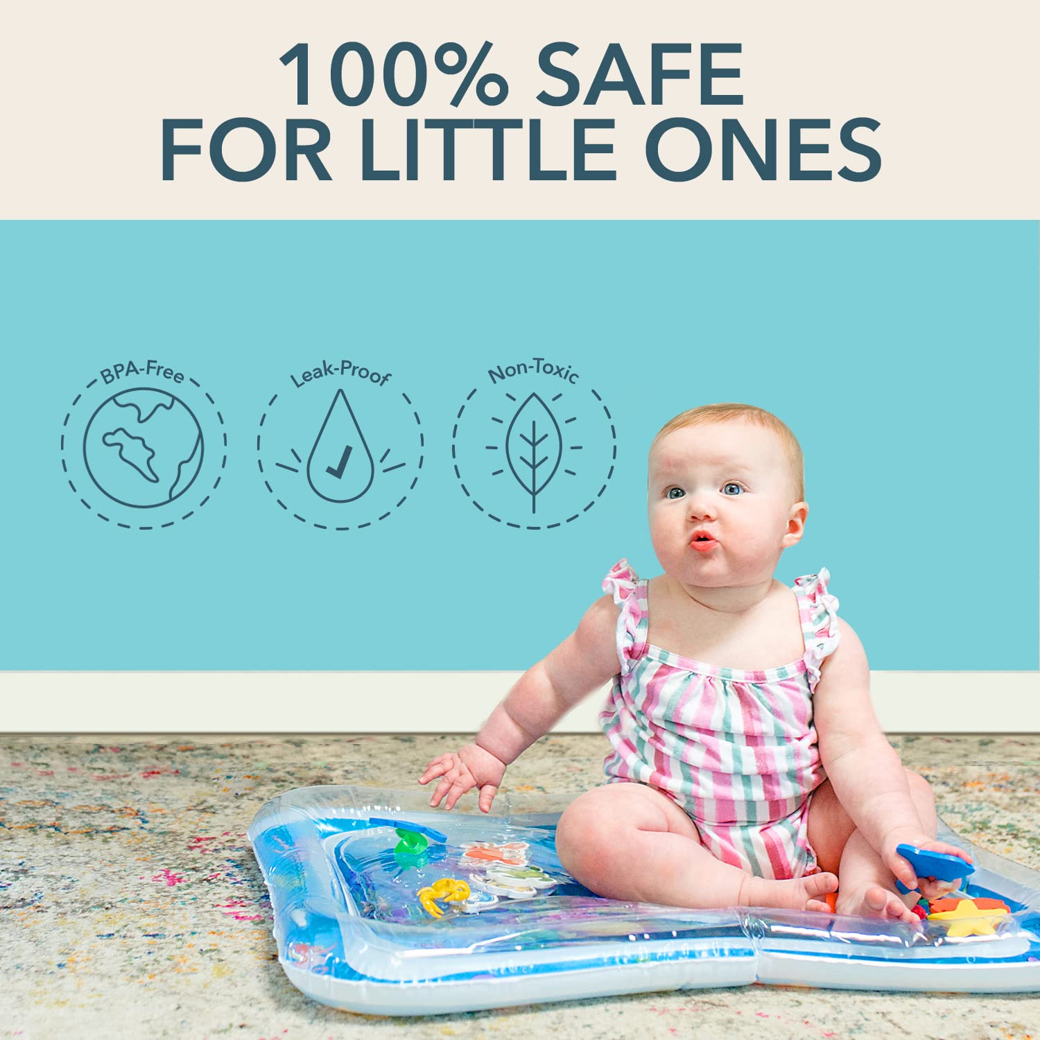 Tummy Time Water Mat for Babies – Interactive Water Play Toy (3–15 Months)