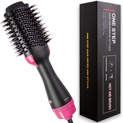 Hot Air Brush & Hair Dryer – 1000W Ionic Styler for Smooth, Voluminous, Frizz-Free Hair