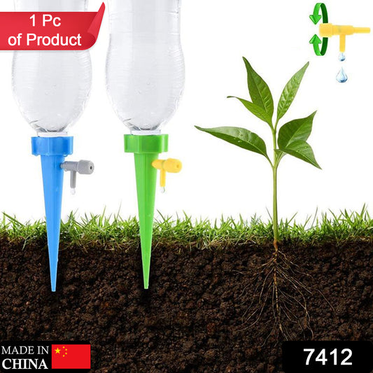 7412 Plant Watering Spikes Self Watering Spikes Water Dripper For Plants Adjustable Plant Watering Devices With Slow Release Control Valve Switch (10 pc)