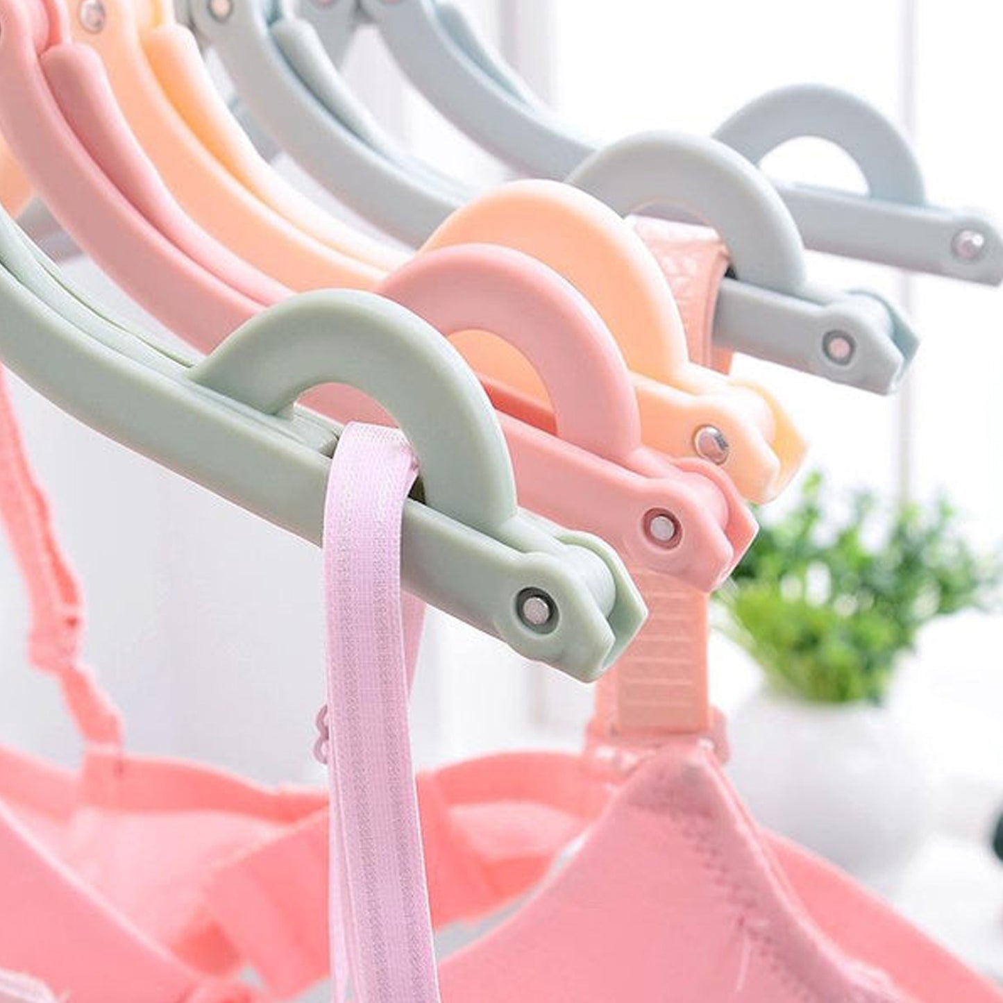 Portable Folding Hangers with Clips – Travel & Home Use for Clothes, Scarves, Delicates (Pack of 6)