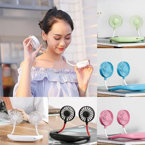 Wearable Neck Fan – Hands-Free, USB Rechargeable Mini Cooler with 3 Speeds | Lightweight for Travel, Gym & Outdoors