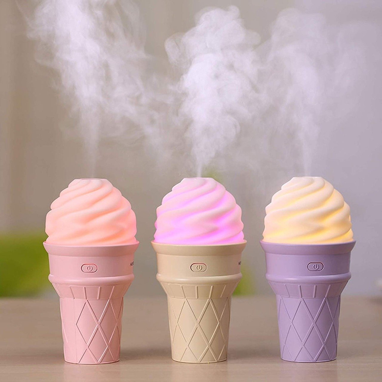 Ice Cream Design Led Humidifier For Freshening Air  Fragrance (Multicoloured)