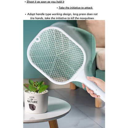 Rechargeable Mosquito Killer Racket with UV Light & USB Charging Base | In Premium Features