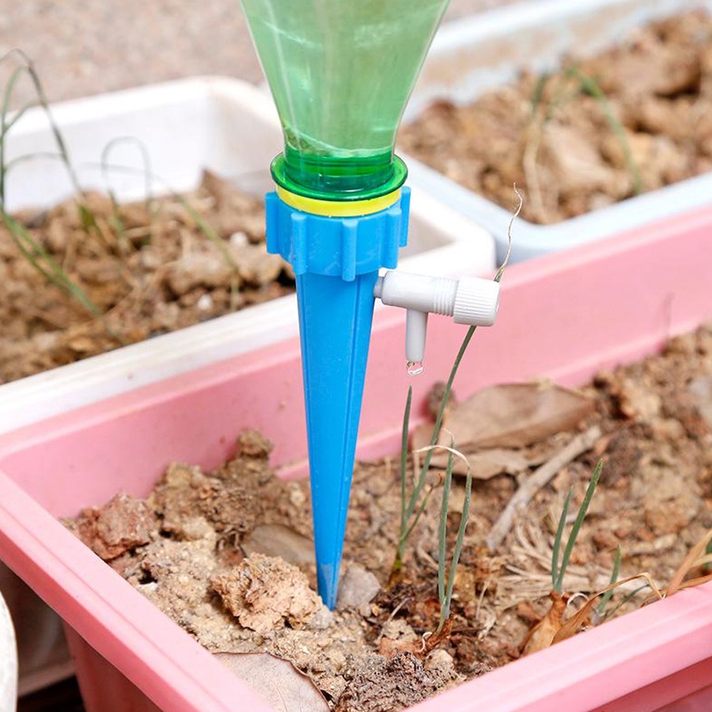 7412 Plant Watering Spikes Self Watering Spikes Water Dripper For Plants Adjustable Plant Watering Devices With Slow Release Control Valve Switch (10 pc)