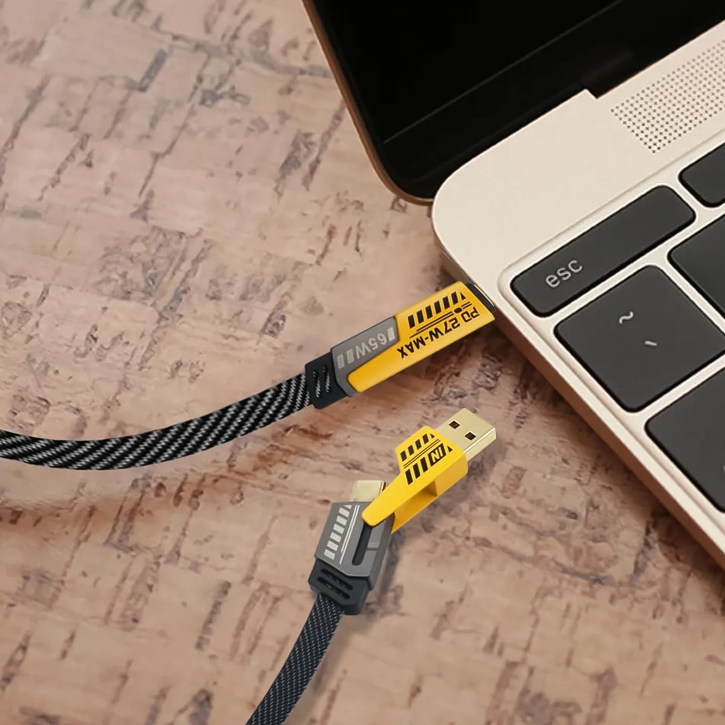 4-in-1 USB-C Charging Cable | 65W Fast Charge | Lightning & Type-C | 1m Nylon Braided