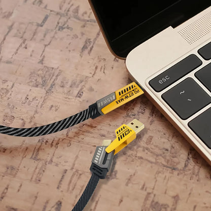 4-in-1 USB-C Charging Cable | 65W Fast Charge | Lightning & Type-C | 1m Nylon Braided