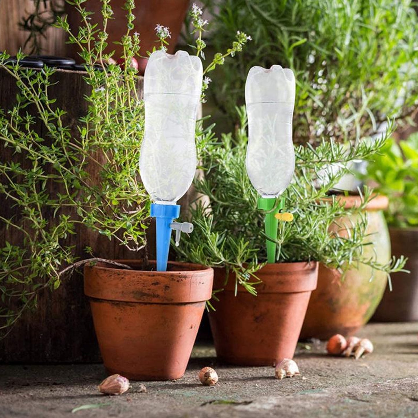 7412 Plant Watering Spikes Self Watering Spikes Water Dripper For Plants Adjustable Plant Watering Devices With Slow Release Control Valve Switch (10 pc)