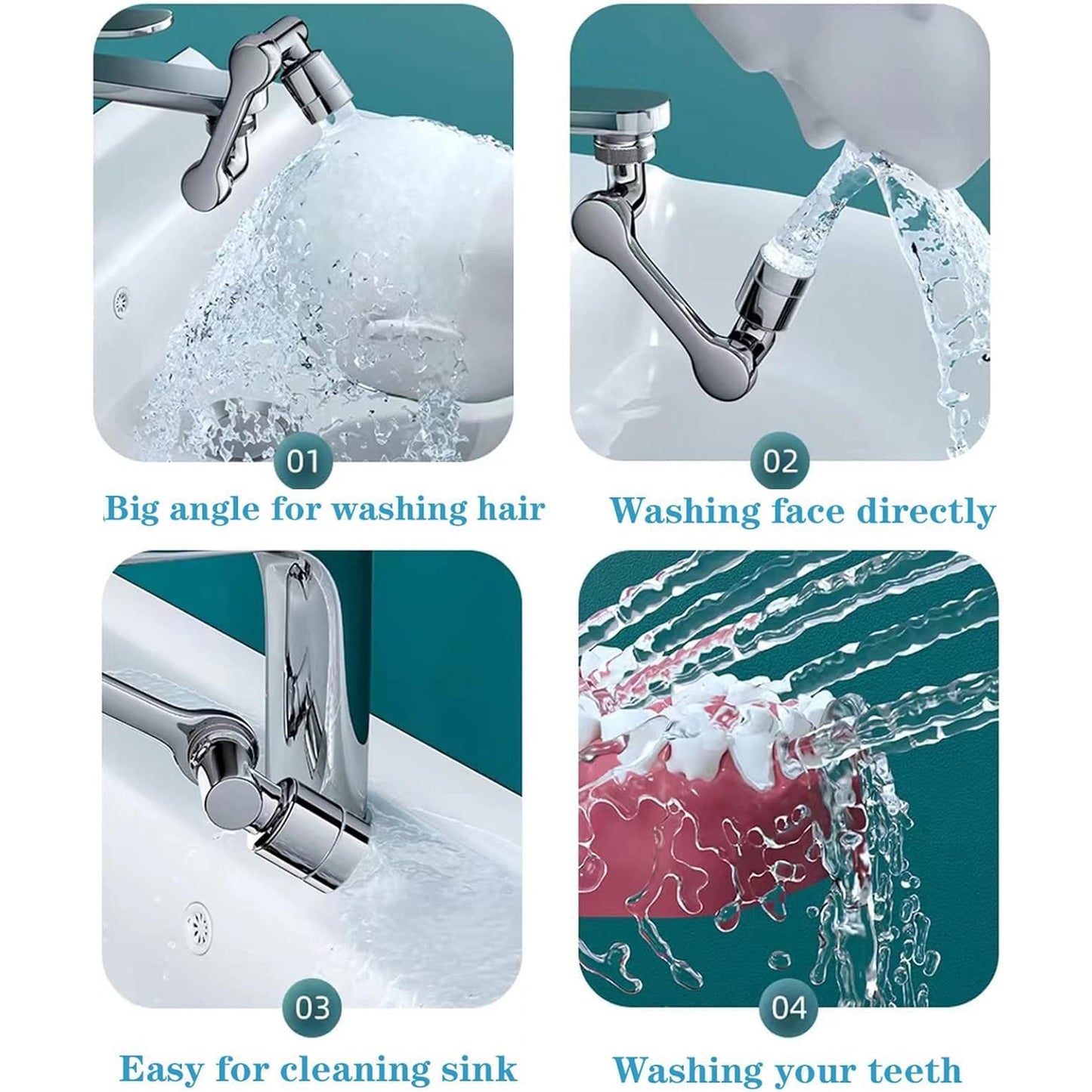1080° Rotating Faucet Aerator – Splash-Proof Filter & Water-Saving Sprayer