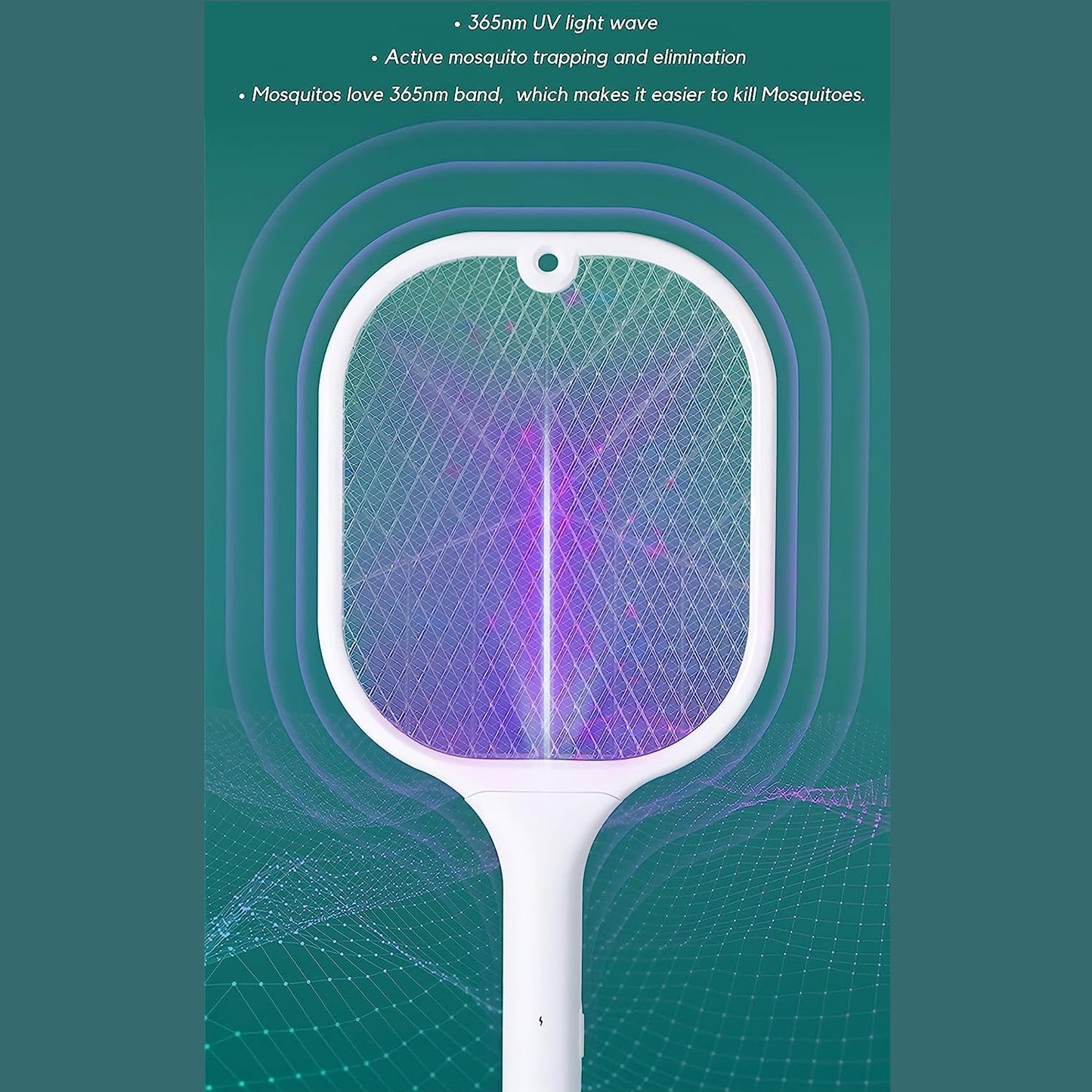 Rechargeable Mosquito Killer Racket with UV Light & USB Charging Base | In Premium Features