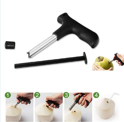Premium Stainless Steel Coconut Opener Drill with Comfortable Grip