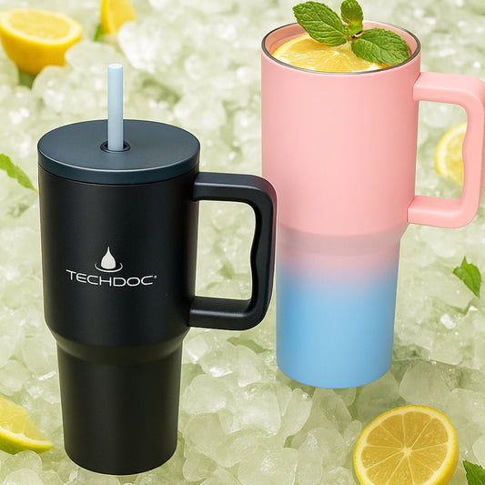 Premium 1.2L Insulated Stainless Steel Tumbler with Lid & Straw – Hot & Cold, 100% Leak-Proof