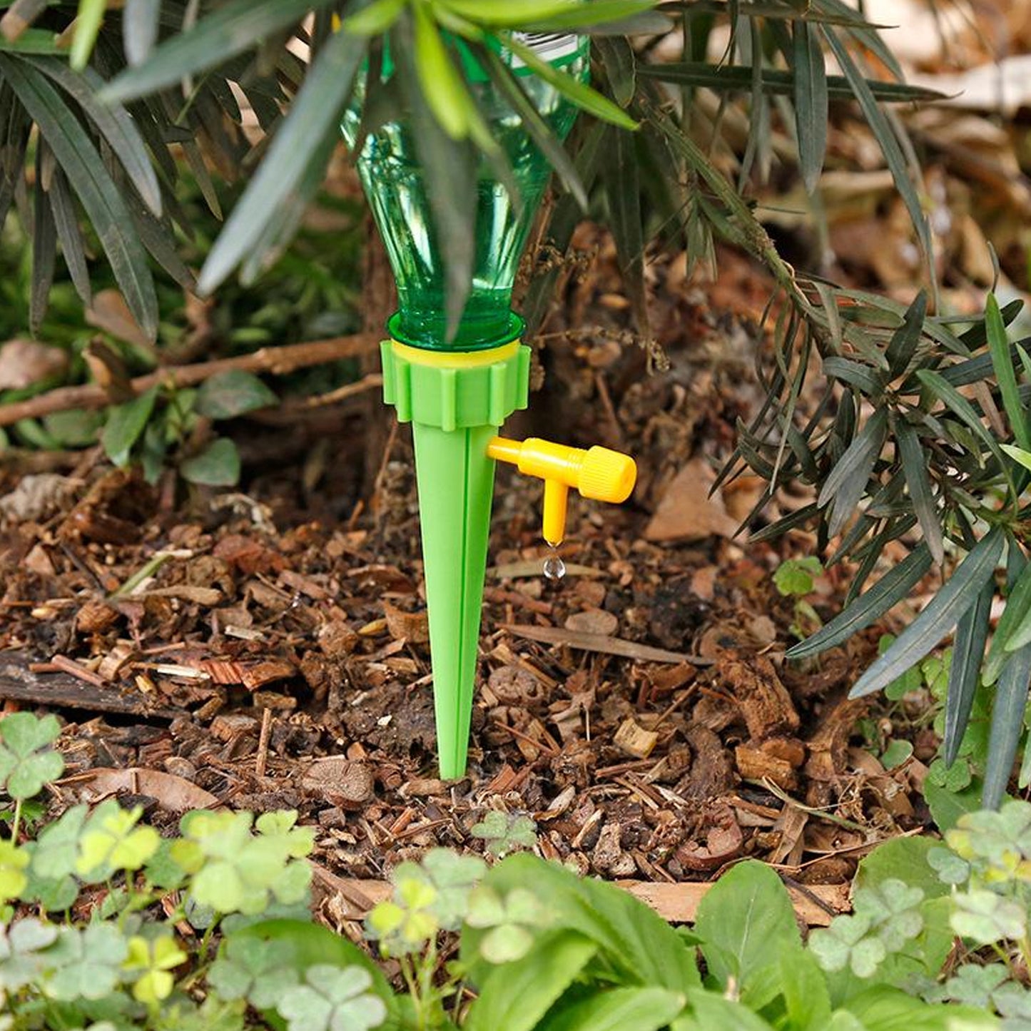 7412 Plant Watering Spikes Self Watering Spikes Water Dripper For Plants Adjustable Plant Watering Devices With Slow Release Control Valve Switch (10 pc)