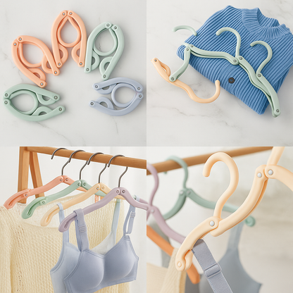 Portable Folding Hangers with Clips – Travel & Home Use for Clothes, Scarves, Delicates (Pack of 6)