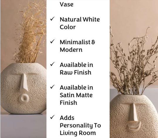 Upbeat Face Vase and Blowing Kiss Face Vase