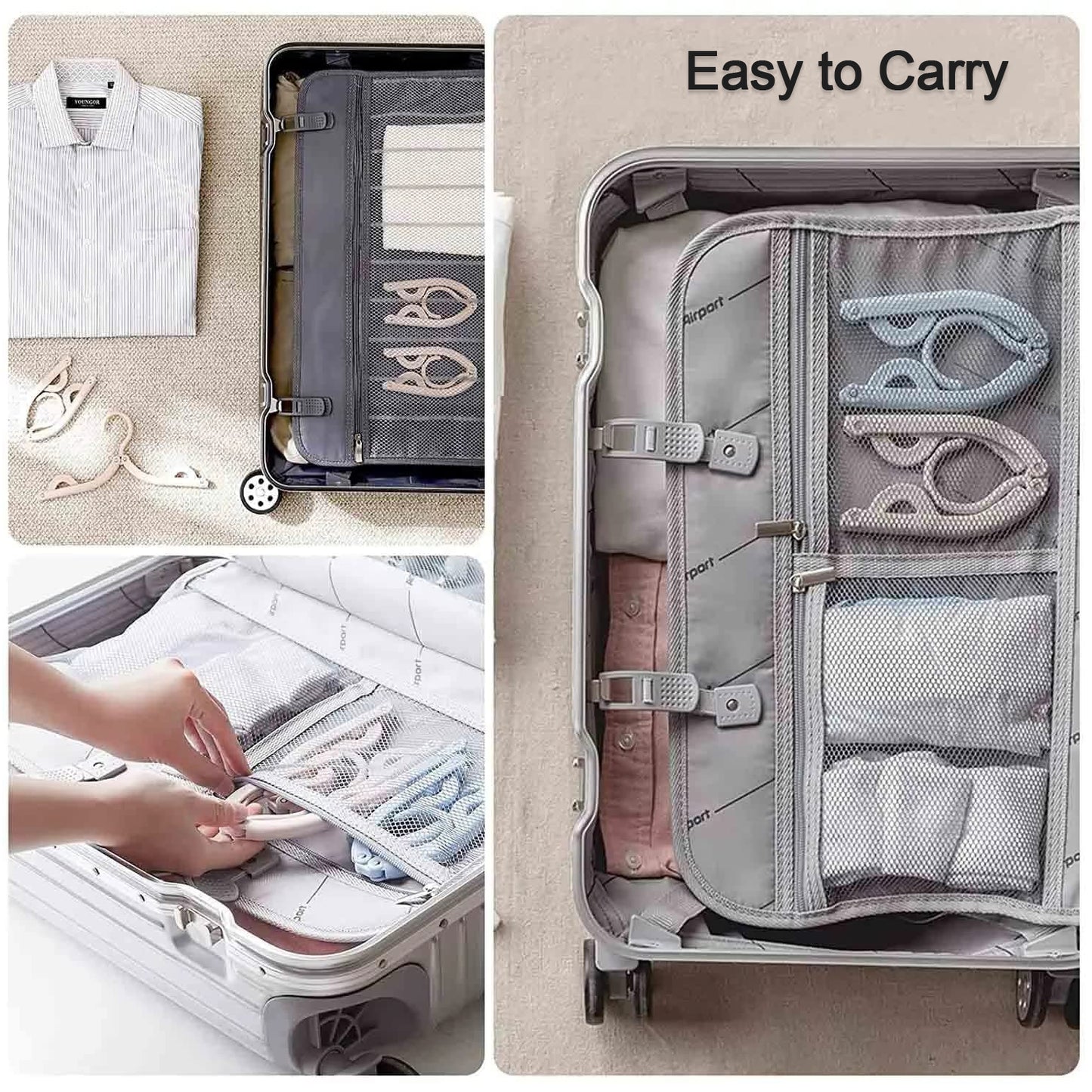 Portable Folding Hangers with Clips – Travel & Home Use for Clothes, Scarves, Delicates (Pack of 6)