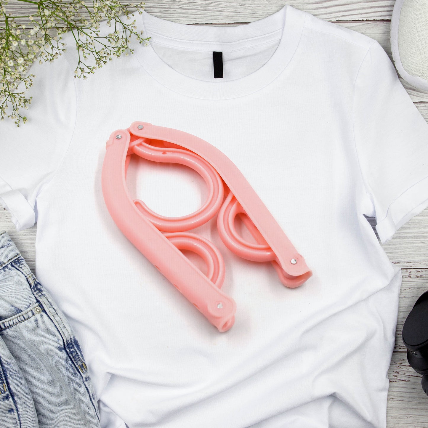 Portable Folding Hangers with Clips – Travel & Home Use for Clothes, Scarves, Delicates (Pack of 6)