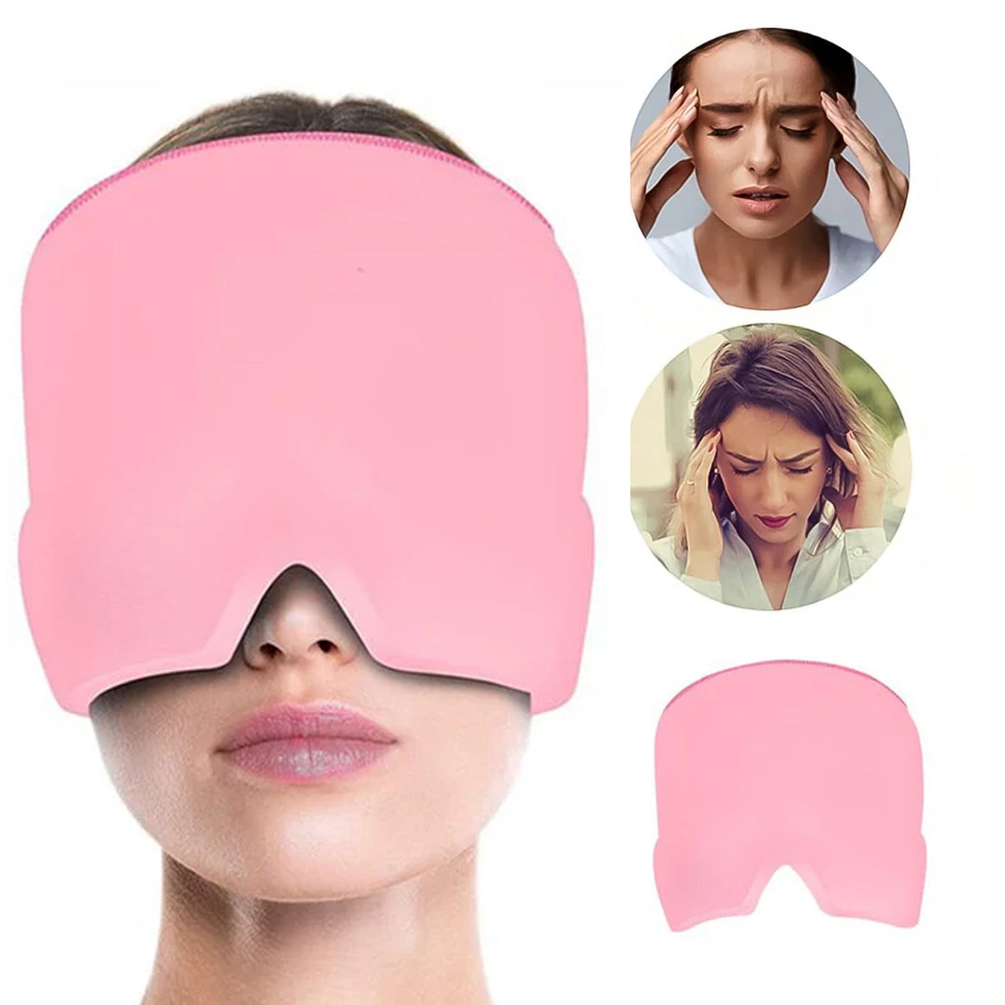 Migraine & Headache Relief Cap – 360° Hot & Cold Pack for Migraine, Tension Headache, Sinus Pressure & Puffy Eyes