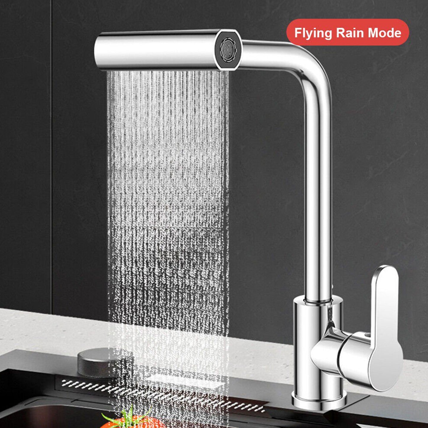 4-in-1 Swivel Waterfall Kitchen Faucet Extender | 360° Rotation | Touch Control | Multi-Mode Spray