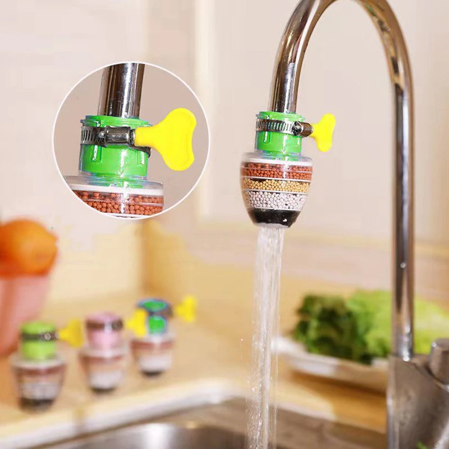 Universal Faucet Water Filter & Cartridge – Clean & Purified Water for Your Tap-(Pack of 2 🔥)