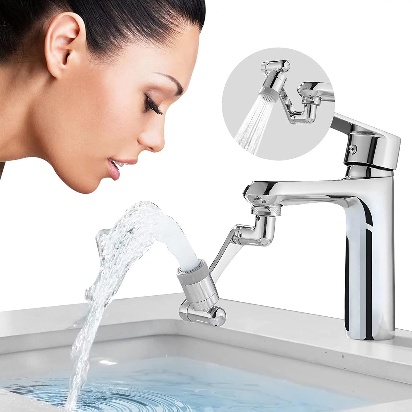 1080° Rotating Faucet Aerator – Splash-Proof Filter & Water-Saving Sprayer