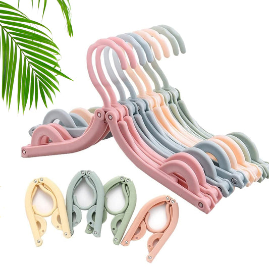 Portable Folding Hangers with Clips – Travel & Home Use for Clothes, Scarves, Delicates (Pack of 6)