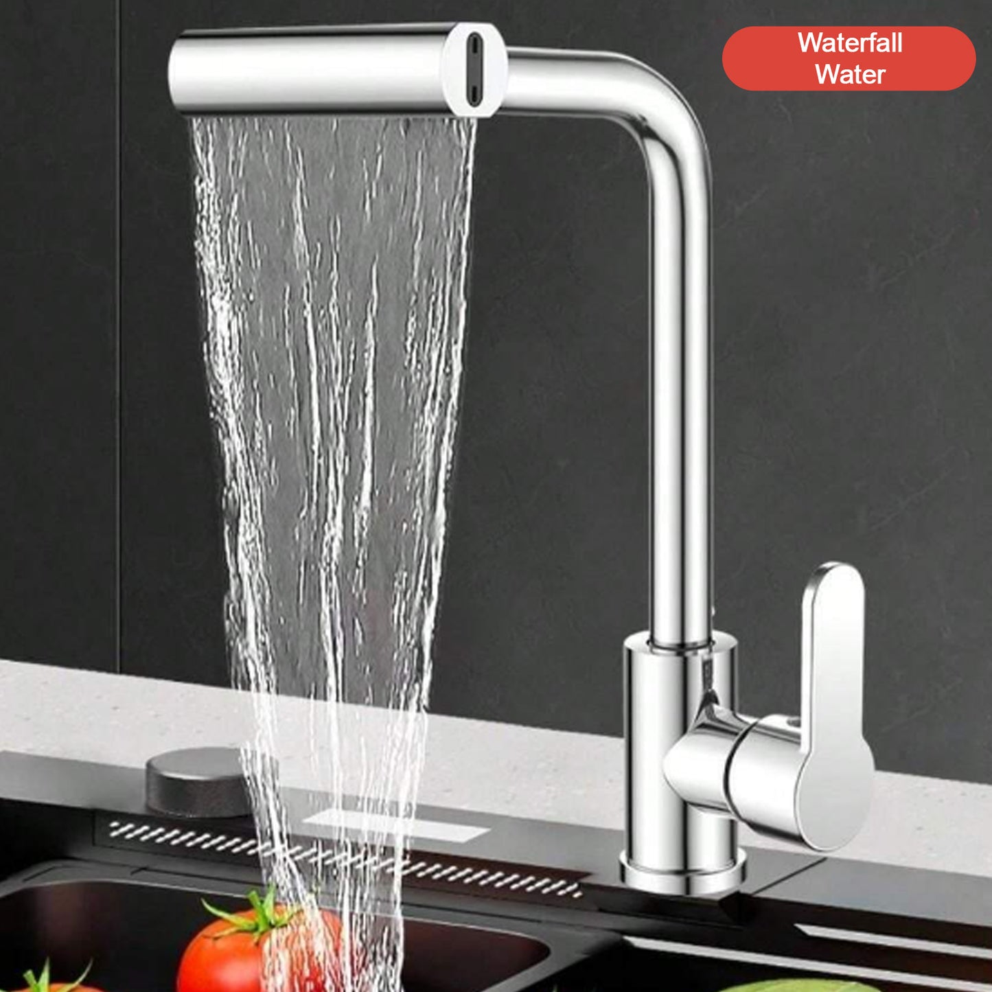 4-in-1 Swivel Waterfall Kitchen Faucet Extender | 360° Rotation | Touch Control | Multi-Mode Spray