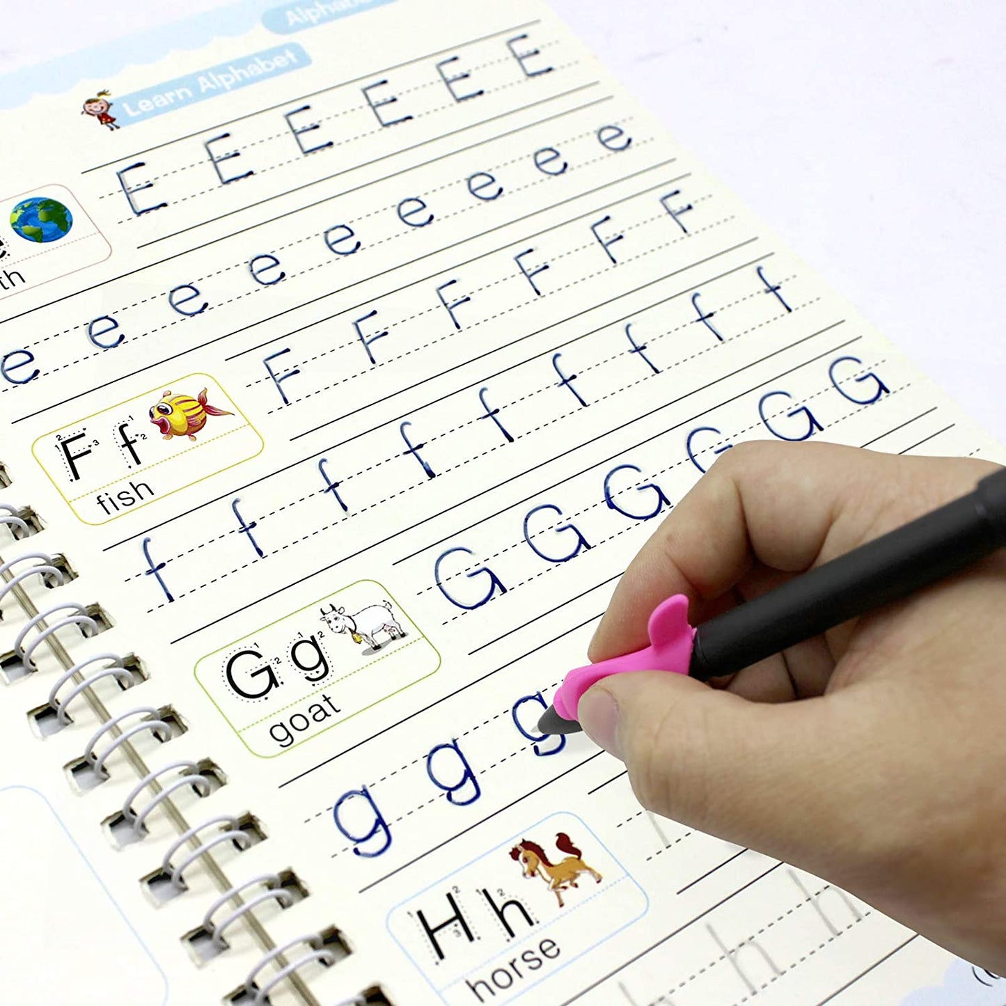 4-Piece Magic Copybook Set – Learn, Write & Reuse Anytime for Kids & Adults