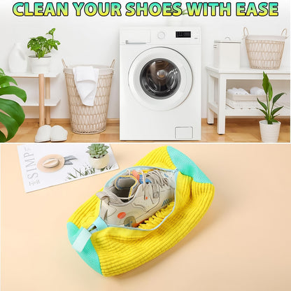 Reusable Shoe Cleaning Bag – Microfiber Chenille with Zipper for Machine & Hand Wash